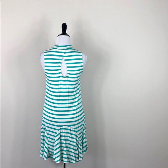 Sleeveless Striped Dress Mock Neck Jersey Tunic - Picture 6 of 8